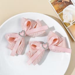 1Pair Bow Lolita Delicate Hair Jewelry Heart Hair Clip Women's Harajuku Steampunk Handmade Headwear Subculture