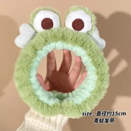 Cute face wash headband with plush headband, widened anti slip face wash, makeup application, moisture-proof hair, sports face w