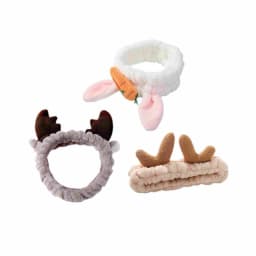 Cute face wash headband with plush headband, widened anti slip face wash, makeup application, moisture-proof hair, sports face w