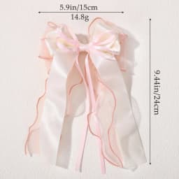 1Pcs Lace Hair Bow Clip Coquette Bow Barrettes with Long Tail Ribbon for Women Christmas Valentines Wedding Prom Accessories