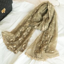 New Lace Long Scarf Embroidery Enlarged Thin Silk Fashion Literary and Retro Shawl Clothing with Korean Version