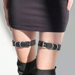 2PCs Adjustable Punk Hollow Pu Belt Sexy Women's Garters Leg Body Accessories Suitable for Women