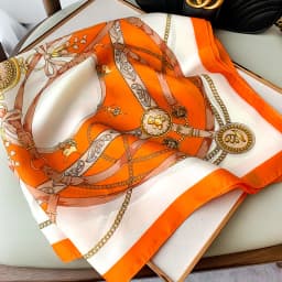 Women's Silk Four Corner Scarf, Satin Printed Scarf, Headband, WOMEN'S Hair Drape Shoulder Bag, WOMEN'S Scarf, Headscarf, 70cm