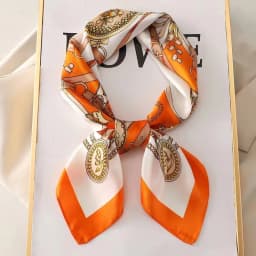 Women's Silk Four Corner Scarf, Satin Printed Scarf, Headband, WOMEN'S Hair Drape Shoulder Bag, WOMEN'S Scarf, Headscarf, 70cm