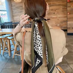 70cm Pink Floral Silk Scarf for Women Simulated Silk Fresh and Elegant Versatile Headwear Clothing Bags and Square Scarf