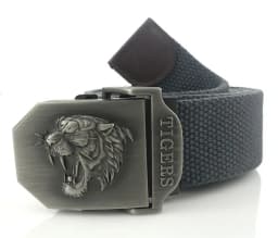 Men Canvas Belt Tiger Metal Buckle Army Military Tactical Belts for Men Jeans Outdoor Training Soldier Strap Male Black