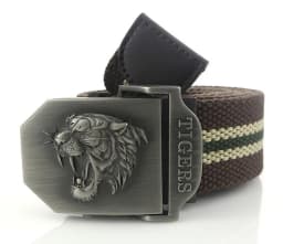 Men Canvas Belt Tiger Metal Buckle Army Military Tactical Belts for Men Jeans Outdoor Training Soldier Strap Male Black