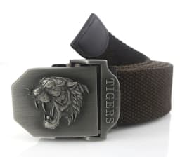 Men Canvas Belt Tiger Metal Buckle Army Military Tactical Belts for Men Jeans Outdoor Training Soldier Strap Male Black