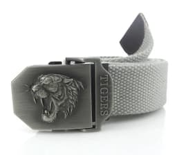 Men Canvas Belt Tiger Metal Buckle Army Military Tactical Belts for Men Jeans Outdoor Training Soldier Strap Male Black