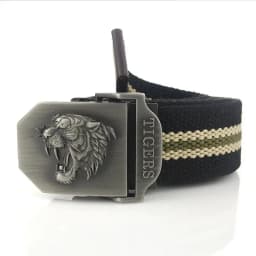 Men Canvas Belt Tiger Metal Buckle Army Military Tactical Belts for Men Jeans Outdoor Training Soldier Strap Male Black