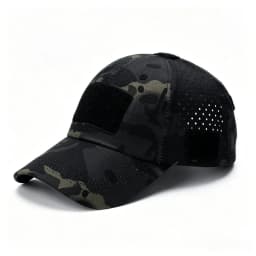 Tactical Baseball Cap for Men Breathable Perforated Hole Hat Hook and Loop Patch Compatible Outdoor Sports Hunting Hiking Adjust