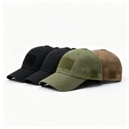 Tactical Baseball Cap for Men Breathable Perforated Hole Hat Hook and Loop Patch Compatible Outdoor Sports Hunting Hiking Adjust