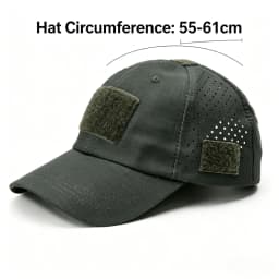 Tactical Baseball Cap for Men Breathable Perforated Hole Hat Hook and Loop Patch Compatible Outdoor Sports Hunting Hiking Adjust
