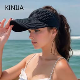 Women Anti-UV Sun Hat Breathable Adjustable Empty Top Visor Cap for Men Outdoor Sport Tennis Golf Running Travel Beach Hat