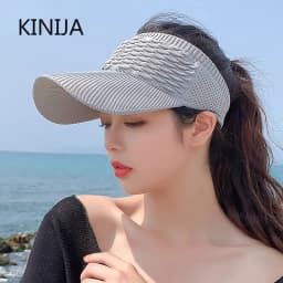 Women Anti-UV Sun Hat Breathable Adjustable Empty Top Visor Cap for Men Outdoor Sport Tennis Golf Running Travel Beach Hat
