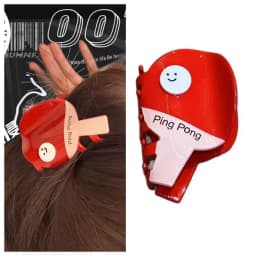 1pc sporty style smiley red table tennis racket colorful badminton grab clip, new shark clip sweet and cute cartoon girl hairpin