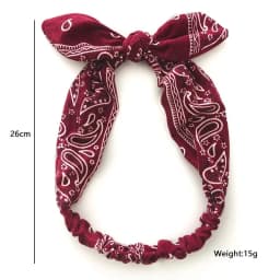 1PC 4 Colors Printed Rabbit Ears Elastic Contour Crossover Hairband Wire Knot Elastic Hairband Stretch Headband