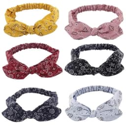 1PC 4 Colors Printed Rabbit Ears Elastic Contour Crossover Hairband Wire Knot Elastic Hairband Stretch Headband