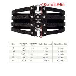 Women's golden stretch belt stylish look with dress party waist cover 4 row loop buckle decorative hollow belt