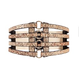 Women's golden stretch belt stylish look with dress party waist cover 4 row loop buckle decorative hollow belt