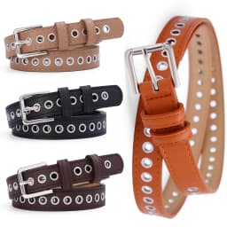 New Women's Belt Metal Full Eye Belt Non Perforated Korean Versatile Fashion Hollow Decoration Pants Belt