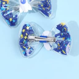 2Pcs Astronaut PVC Hair Clip Waterproof Trendy Children Bow Hairpin For Baby Girls Swim Bath Daily Headdress Hair Accessories