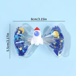 2Pcs Astronaut PVC Hair Clip Waterproof Trendy Children Bow Hairpin For Baby Girls Swim Bath Daily Headdress Hair Accessories