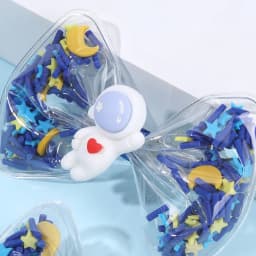 2Pcs Astronaut PVC Hair Clip Waterproof Trendy Children Bow Hairpin For Baby Girls Swim Bath Daily Headdress Hair Accessories