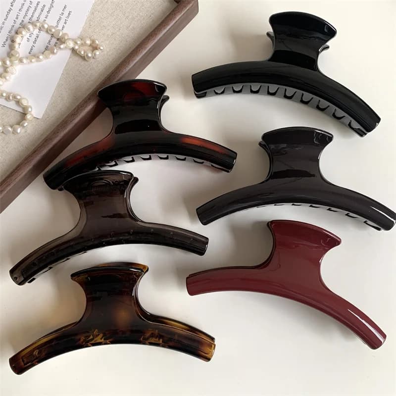 Extra Large Elegant Hair Claw Clip Arc Geometric Shark Clip Hair Clamps Grab Simple Vintage Women Hair Accessories