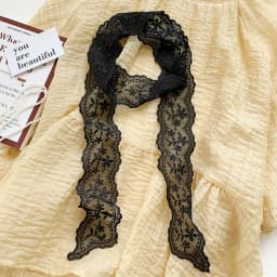 Fashion Soft Lace Scarf Elegant Floral Hair Ribbon Fairy Sweet Hair Accessories for Women