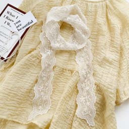 Fashion Soft Lace Scarf Elegant Floral Hair Ribbon Fairy Sweet Hair Accessories for Women