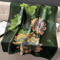 Silk Scarf Women Shawls Female Fashion Flowers For Traveling Sun Protect Sunscreen Beach Scarves Air Conditioning Wraps Luxury