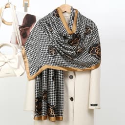 Silk Scarf Women Shawls Female Fashion Flowers For Traveling Sun Protect Sunscreen Beach Scarves Air Conditioning Wraps Luxury