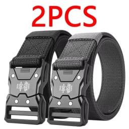 2Pcs Tactical Waist Belt - Durable Automatic Buckle, Perfect for Outdoor Adventures, Unisex Accessories for Men and Women