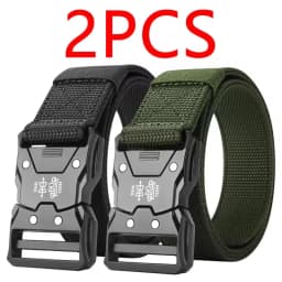 2Pcs Tactical Waist Belt - Durable Automatic Buckle, Perfect for Outdoor Adventures, Unisex Accessories for Men and Women