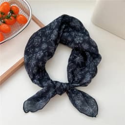 60cm Flower Print Cotton Bandanas Square Scarf Women Girls Headband Accessories Hairscarf Hairscarf