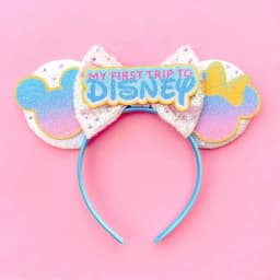 MY FIRST TRIP TO Disney Minnie Mouse Ear Headband for Adults Kids Mickey Mouse Hairbands Women Girls Black Bows Hair Accessories