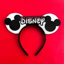 MY FIRST TRIP TO Disney Minnie Mouse Ear Headband for Adults Kids Mickey Mouse Hairbands Women Girls Black Bows Hair Accessories