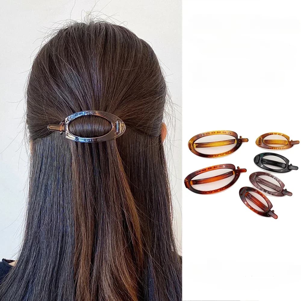 New Elegant French Oval Ponytail Fix Artifact Vintage Hairpin Women Back Head Frosted Hairpinheadwear Girls Hair Accessories