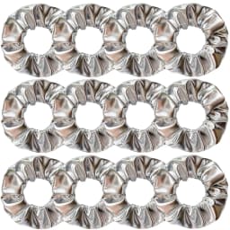 Wholesale 12pcs Metallic Color Scrunchies For Women Gold Silver Black Color Laser Effective Scrunches Set Girls Hair Rope Pack