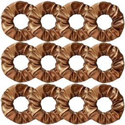 Wholesale 12pcs Metallic Color Scrunchies For Women Gold Silver Black Color Laser Effective Scrunches Set Girls Hair Rope Pack