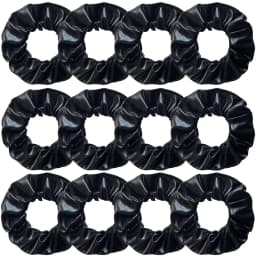 Wholesale 12pcs Metallic Color Scrunchies For Women Gold Silver Black Color Laser Effective Scrunches Set Girls Hair Rope Pack