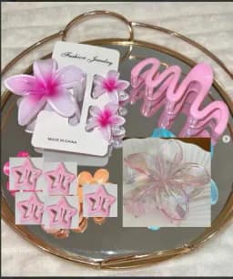 10pcs/set Sweet Gradient Flower Wave Star Hair Clips Claw Clamp Hairpin Women Beach Barrette Hairpin Summer Hair Accessories