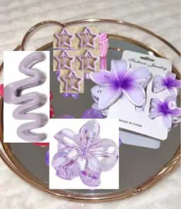 10pcs/set Sweet Gradient Flower Wave Star Hair Clips Claw Clamp Hairpin Women Beach Barrette Hairpin Summer Hair Accessories