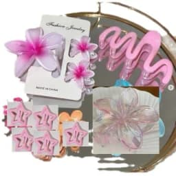 10pcs/set Sweet Gradient Flower Wave Star Hair Clips Claw Clamp Hairpin Women Beach Barrette Hairpin Summer Hair Accessories