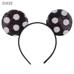 New Valentine's Day Mouse Ears Headband For Girls Women Sequins Love 5"Bow Hairbands Festival Party DIY Hair Accessories Femmes