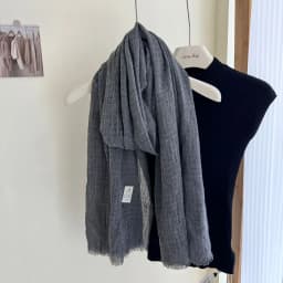 Cotton Linen Scarf Pleated Waffle Texture Women's Spring and Autumn Thin Solid Color Cotton Yarn Shawl Dual-purpose Long Winter