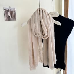 Cotton Linen Scarf Pleated Waffle Texture Women's Spring and Autumn Thin Solid Color Cotton Yarn Shawl Dual-purpose Long Winter