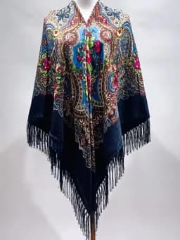 160*160cm Russian Style Luxury Floral Print Square Scarf Women Traditional Fringed UKrainian Shawl Babushka Bandana Head Wraps