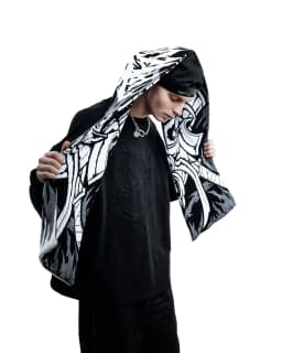 Men's Scarf Winter Anime Knit Graphic Y2k Streetwear Gothic Shawl Scarves Korean Fashion Hip Hop Vintage Warm Unisex Accessories